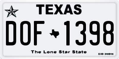 TX license plate DOF1398