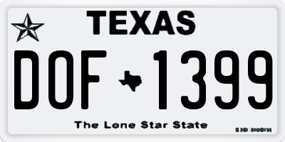 TX license plate DOF1399