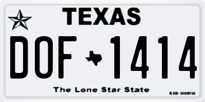 TX license plate DOF1414