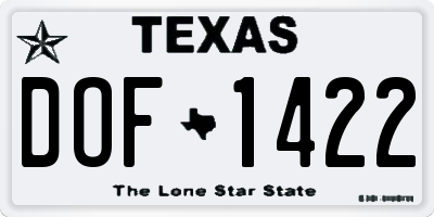 TX license plate DOF1422