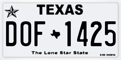 TX license plate DOF1425