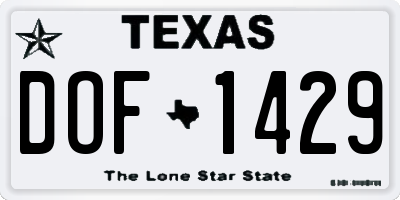 TX license plate DOF1429