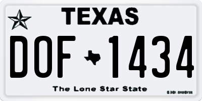 TX license plate DOF1434