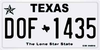 TX license plate DOF1435