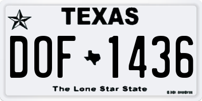 TX license plate DOF1436