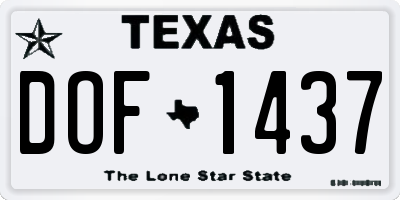 TX license plate DOF1437