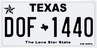 TX license plate DOF1440