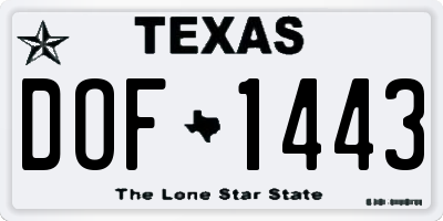 TX license plate DOF1443