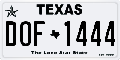 TX license plate DOF1444
