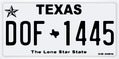 TX license plate DOF1445