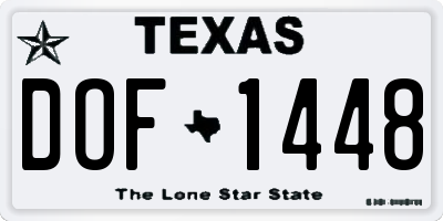 TX license plate DOF1448