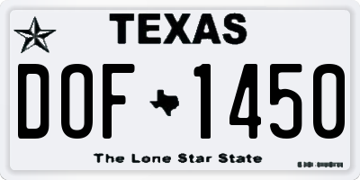 TX license plate DOF1450