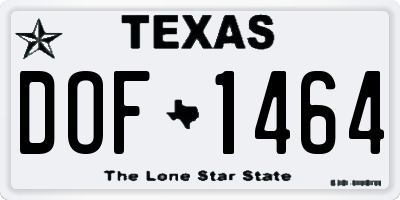 TX license plate DOF1464