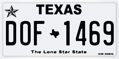 TX license plate DOF1469
