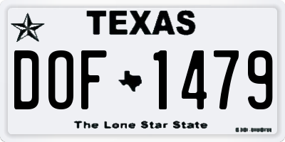 TX license plate DOF1479