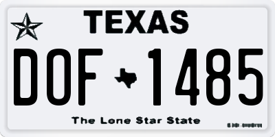 TX license plate DOF1485