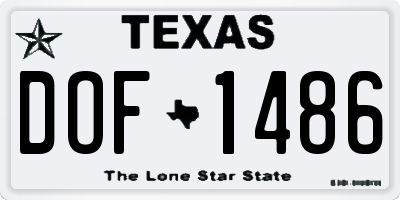 TX license plate DOF1486
