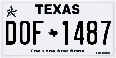 TX license plate DOF1487