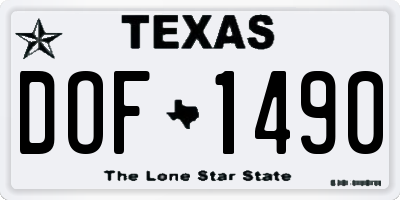 TX license plate DOF1490