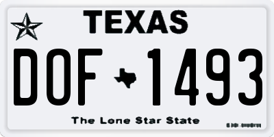 TX license plate DOF1493