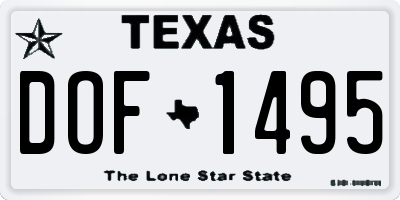 TX license plate DOF1495