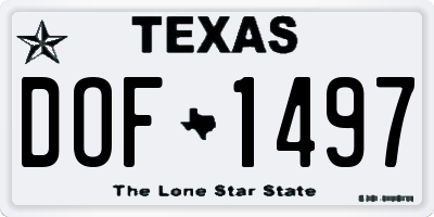 TX license plate DOF1497