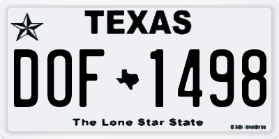 TX license plate DOF1498