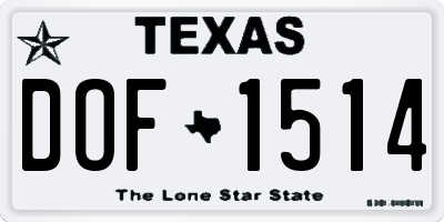 TX license plate DOF1514