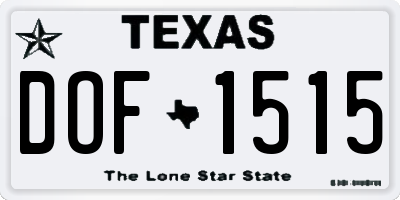 TX license plate DOF1515