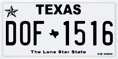 TX license plate DOF1516