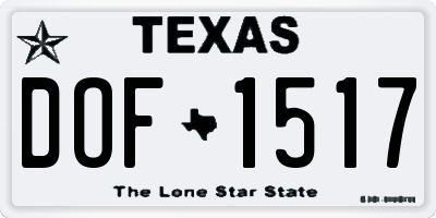 TX license plate DOF1517