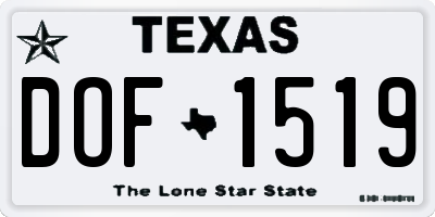 TX license plate DOF1519