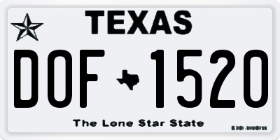 TX license plate DOF1520