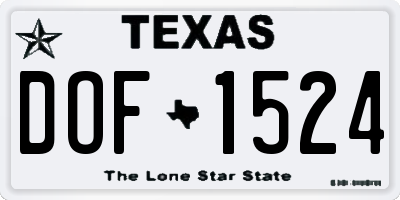 TX license plate DOF1524