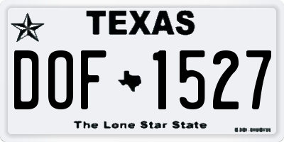 TX license plate DOF1527
