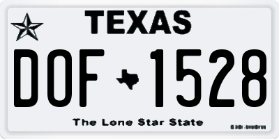 TX license plate DOF1528