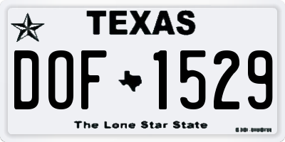 TX license plate DOF1529