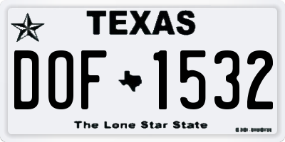 TX license plate DOF1532