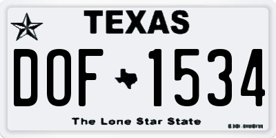 TX license plate DOF1534