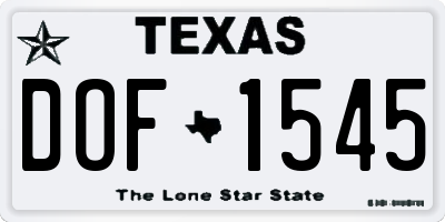 TX license plate DOF1545