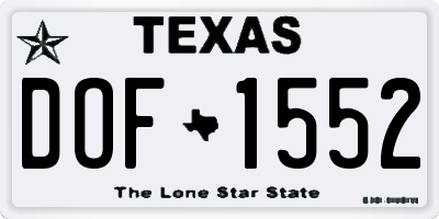 TX license plate DOF1552