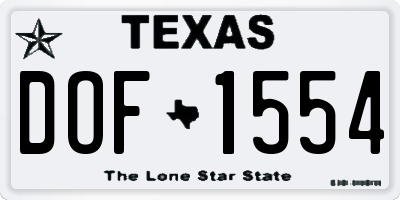 TX license plate DOF1554