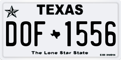 TX license plate DOF1556