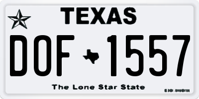 TX license plate DOF1557