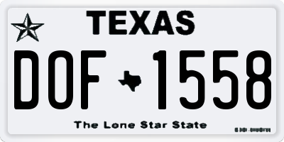TX license plate DOF1558