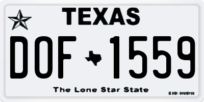 TX license plate DOF1559