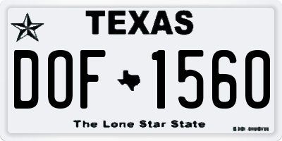 TX license plate DOF1560