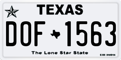 TX license plate DOF1563