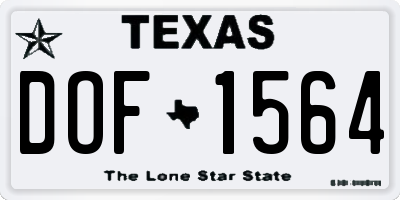 TX license plate DOF1564