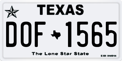 TX license plate DOF1565